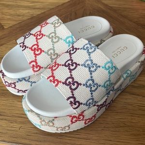 Gucci womens platform slide sandal